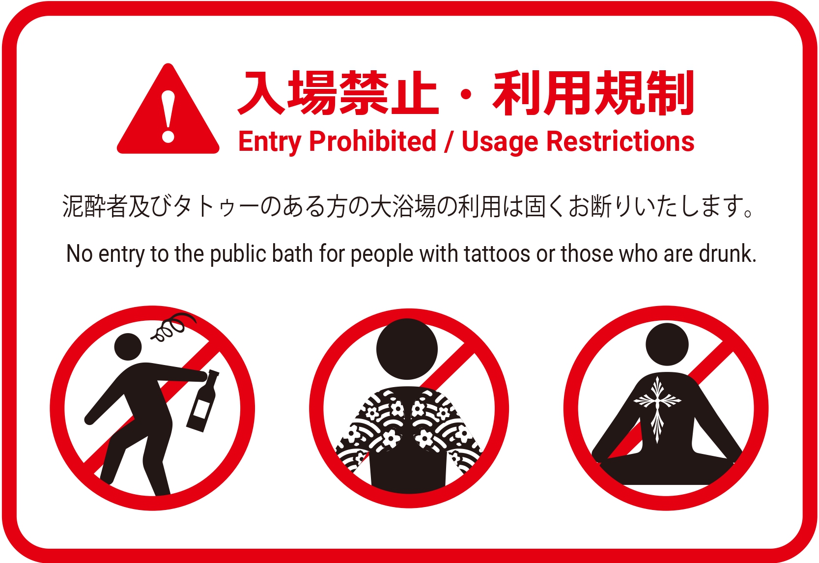 Entry Prohibited/Usage Restrictions